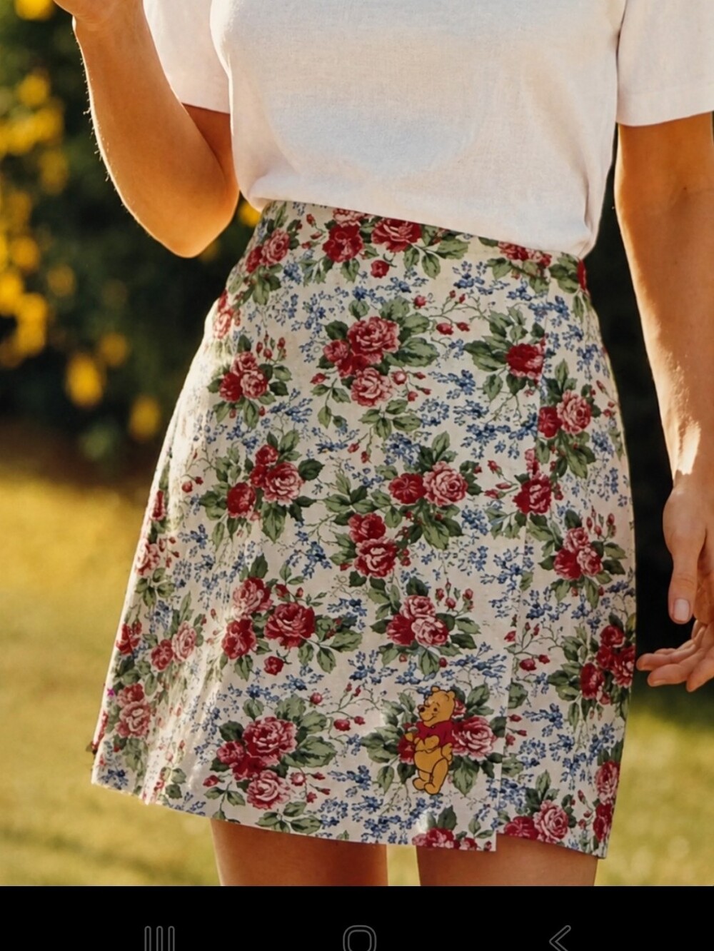 Disney Store Floral Wrap Skort with Embroidered Winnie the Pooh